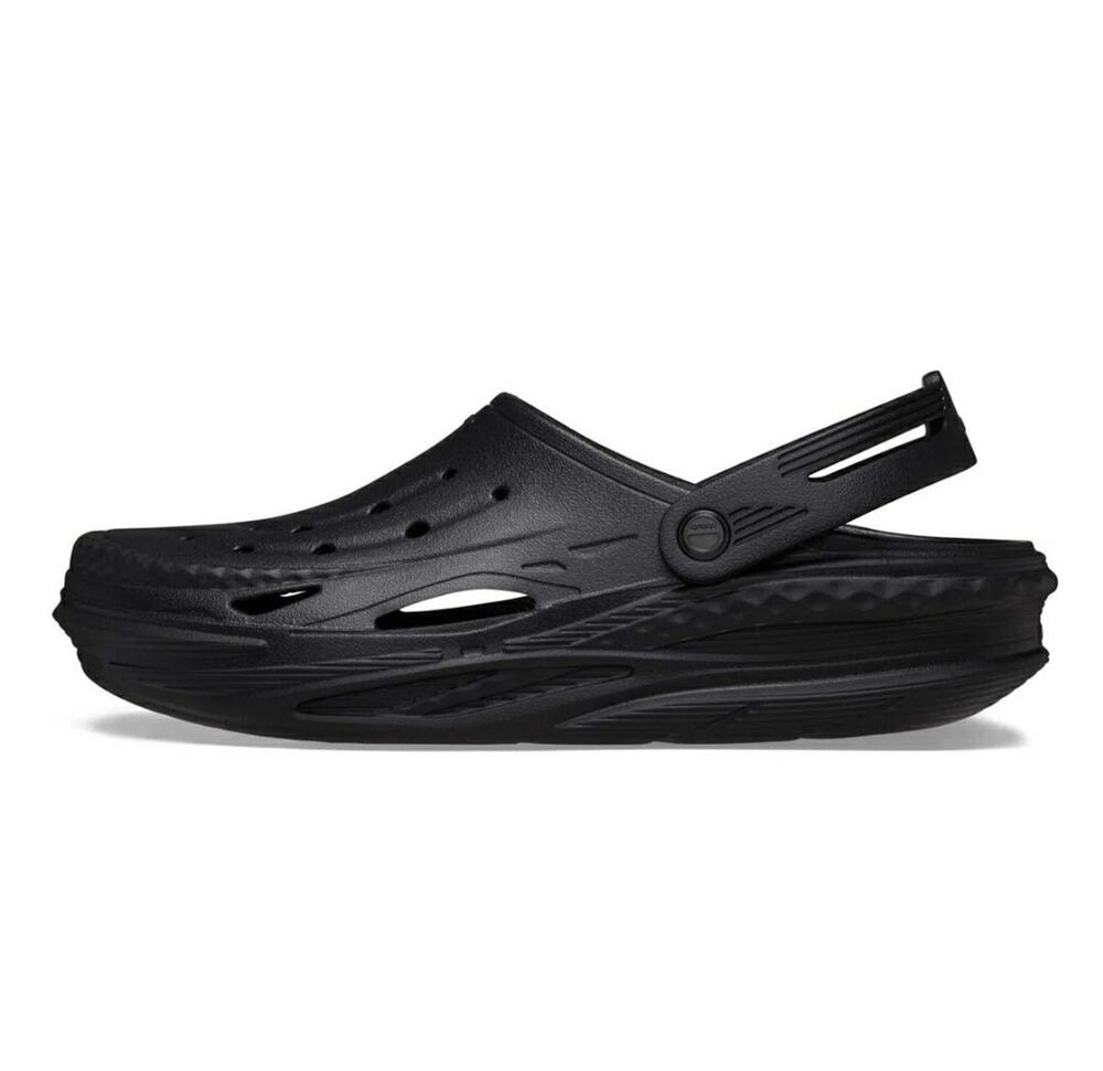 Crocs Unisex Adult Off Grid Clog, Men's Size 11 All Black Slip-On Shoes NEW